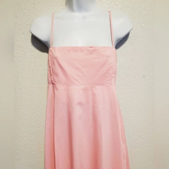 💚5/$25 NWT Forever 21 Bubble Gum Pink Cotton Maxi Slip Dress Size Large - Picture 2 of 6